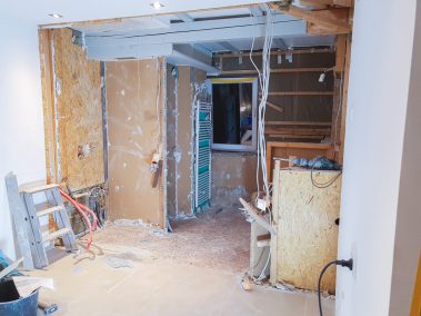 Baustelle bei einer Sanierung eines Bades