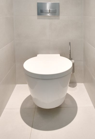 Toilette und Armaturen in einem Badezimmer